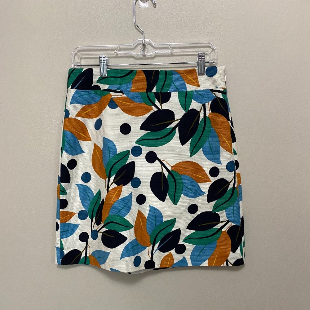 Ann Taylor Factory Leaf Pattern Mini Skirt